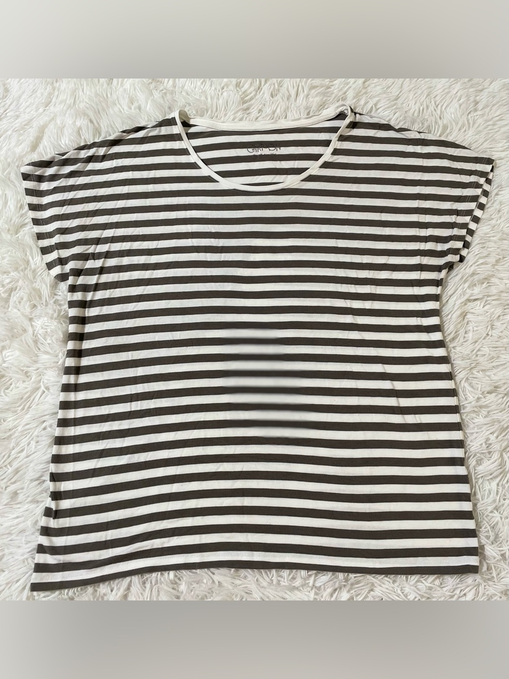 Mariniere Parisian French Chic Nautical Fisherman Minimalist Striped Top L XL